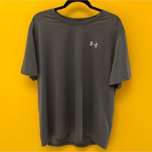 NWT Under Armour Gray Heat Gear Fitted High Low Run Short Sleeve Tee XXL